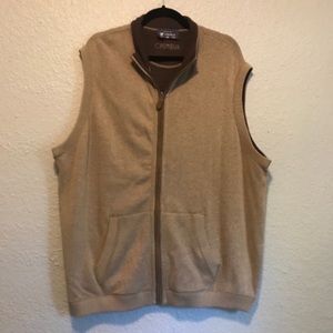 Cremieux Reversible Tan & Brown Zip Sweater Vest
